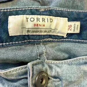 Torrid Distressed Denim Shorts Size 26 Plus Size Light Wash
